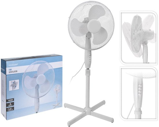 Excellent Electrics - Ventilateur sur pied - Ventilateur à trépied - 40 cm, blanc - 40 W