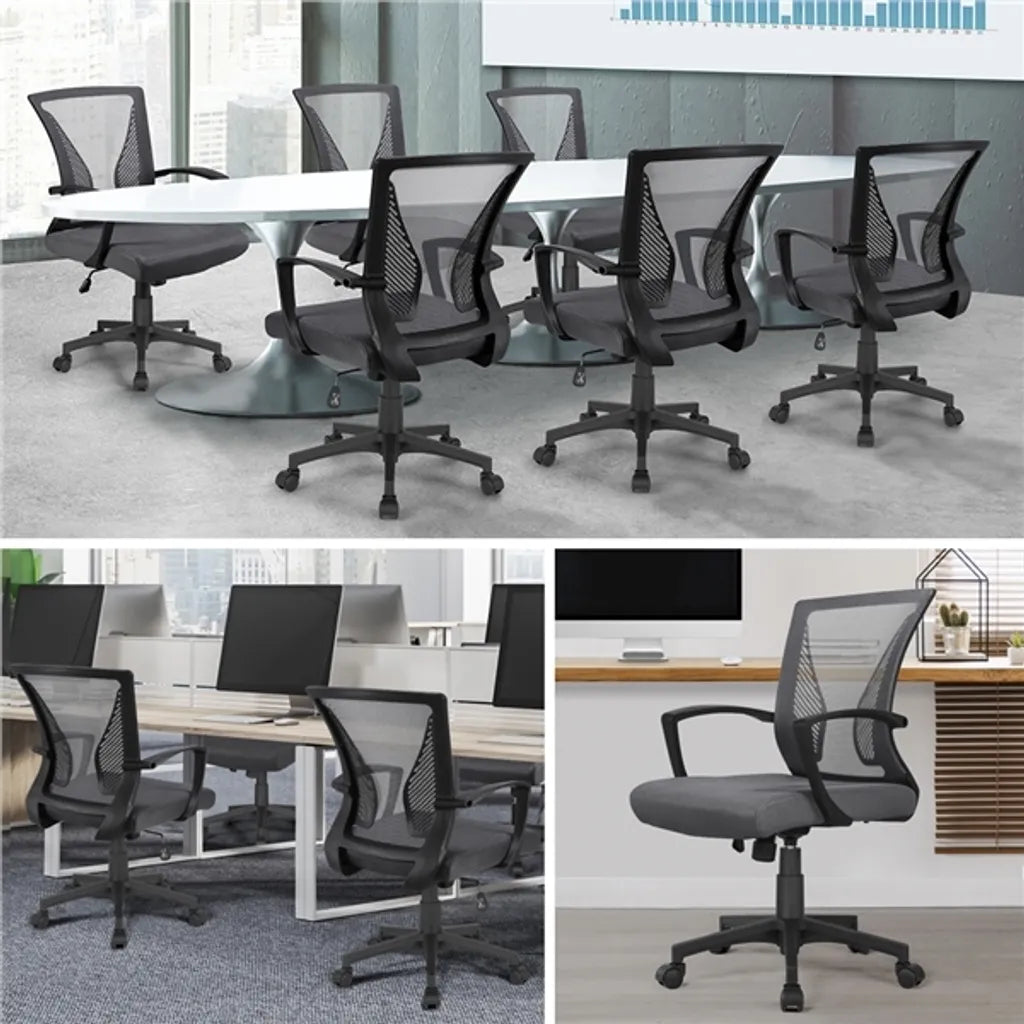 Chaise de bureau Yaheetech en maille, gris foncé