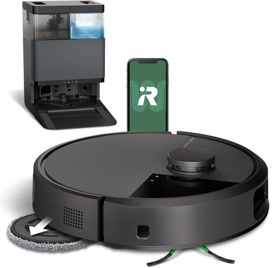 iRobot Roomba® Plus 505 Combo Robot + station de recharge Autowash™ - Robot aspirateur avec fonction de lavage - Noir - N1850