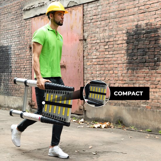 Outbee Telescopic Ladder - Échelle pliante télescopique - Hauteur de travail 3,8 m - Aluminium