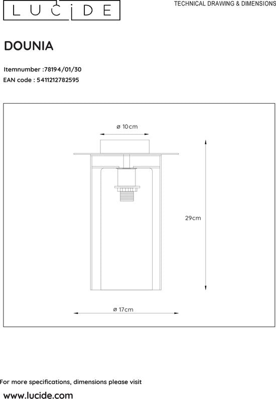 Plafonnier Lucide DOUNIA - Ø 17 cm - E27 - Noir