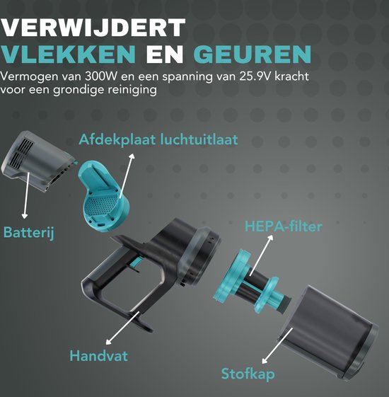 Aspirateur balai - Achaté - Sans fil - 4 accessoires - Affichage LED - Dépoussiéreur