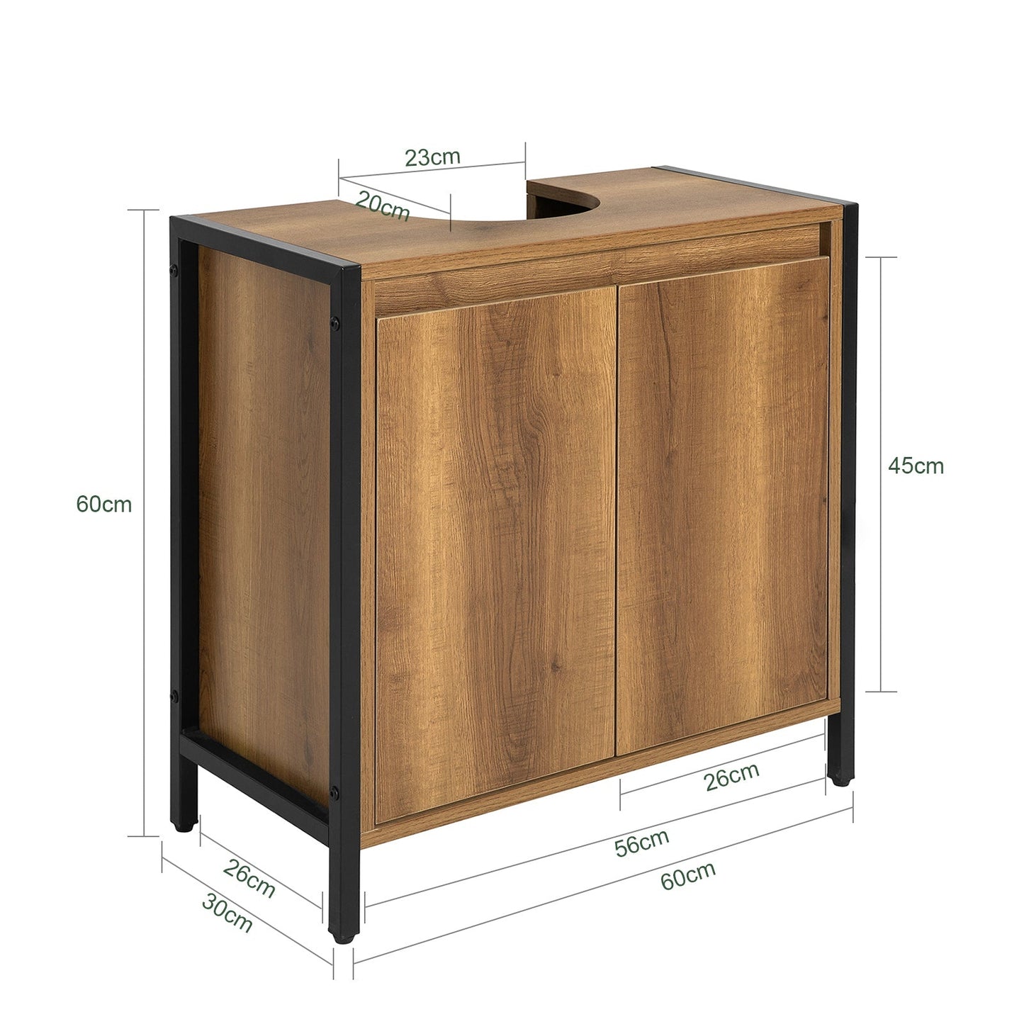 SoBuy Meuble bas pour évier - 60 x 30 x 60 cm - couleur bois