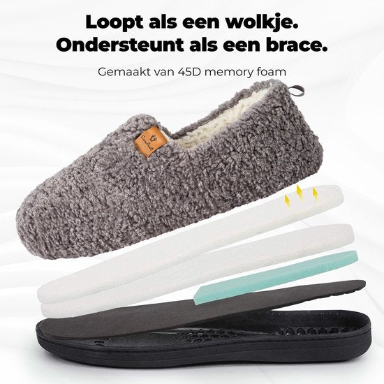 Chaussons Dames - Chaussons - Taille 40/41 - Gris - Antidérapant - Comfeet