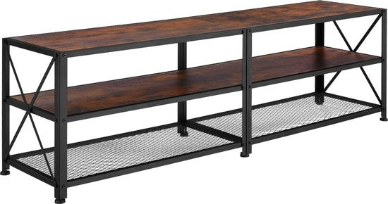 tectake - Meuble TV - Indianapolis - brun foncé industriel - 404543