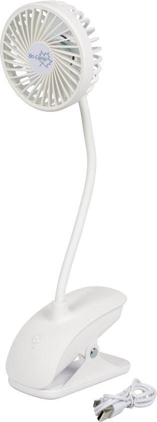Bo-Camp - Ventilateur de table avec pince - Flex - Rechargeable