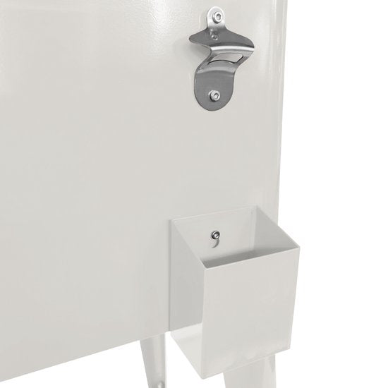 AXI Retro Cooler Blanc - Glacière à roulettes - Capacité de 76 L - Glacière avec robinet de vidange