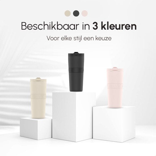 ONYX Bouteille à boire avec paille 700ML - Bouteille d'eau pour enfants et adultes - Tasse thermos - Tasse de voyage - Boire pour la motivation - Tasse à boire pour l'école - Beige