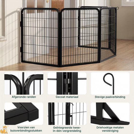 Yaheetech Enceinte pour chiots 80 cm - 8 éléments - Pliable - Verrouillage automatique