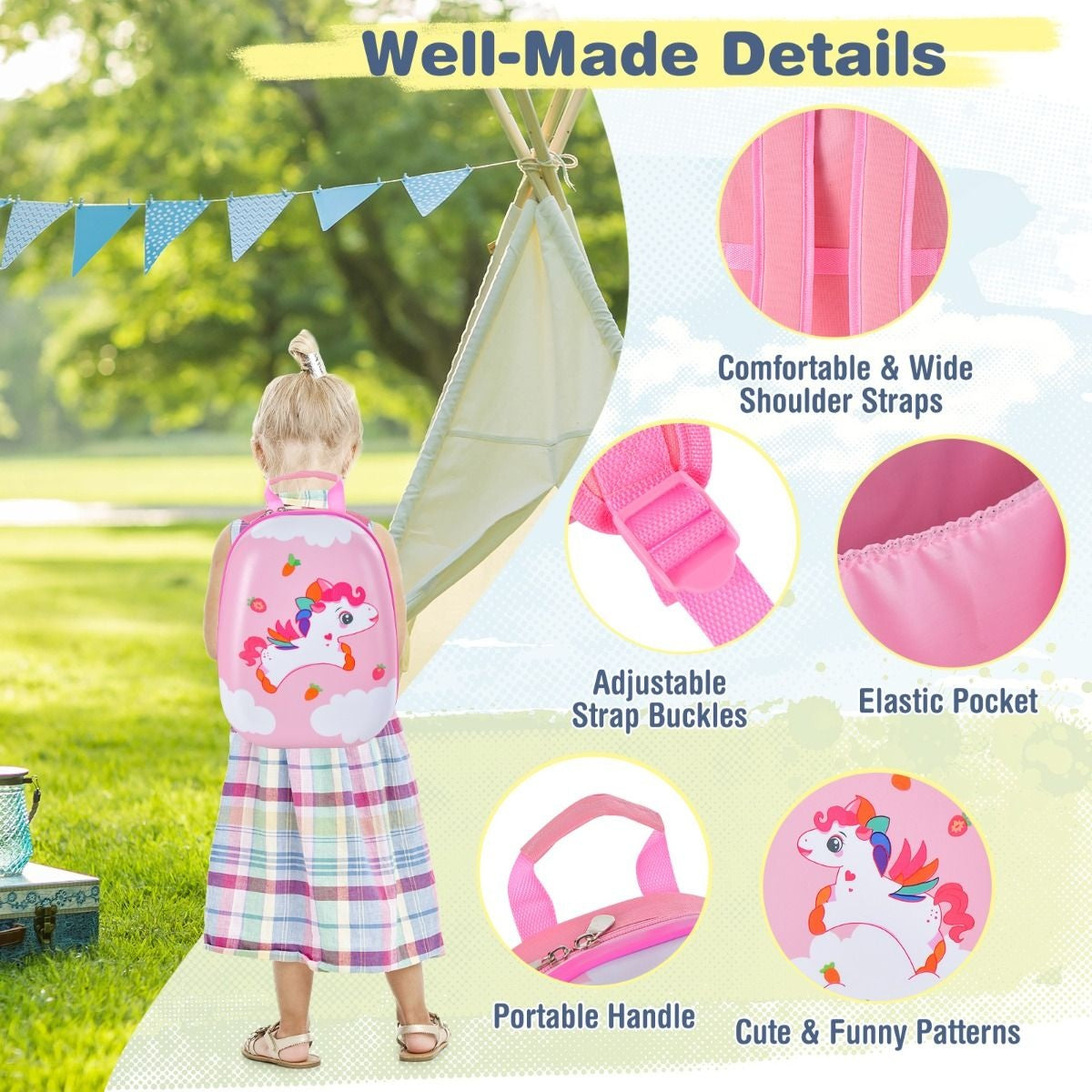 Coast 2-Piece Kids Suitcase + Backpack Kids Trolley - Hard shell Pink