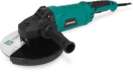 VONROC Meuleuse d'angle 2350W - Ø230mm - 5800 rpm - Avec poignée latérale pour droitier et gaucher - 3 mètres de câble en caoutchouc - excl. meule