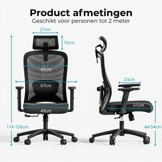 Organess® Ergonomic Office Chair - Office Gaming Chair - Chaises de bureau pour adultes - Game Gaming Chair - Max. 150 kg