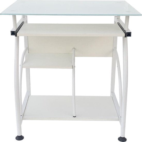 Bureau table ordinateur portable - gain de place - 70 cm x 50 cm - blanc