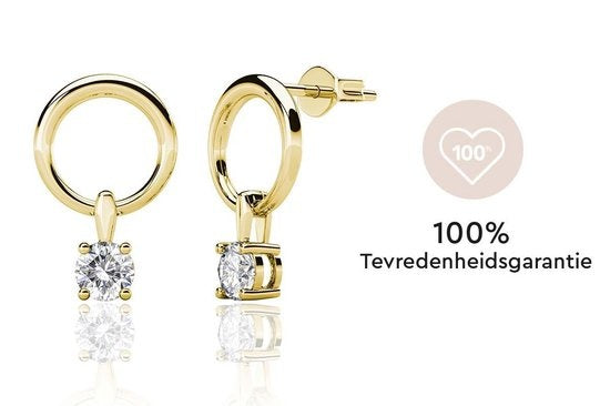 Yolora Boucles d'oreilles avec cristaux Kalpa Camaka - Couleur or - Plaqué or jaune 18K - Boucles d'oreilles femme - Clous d'oreilles - Bijoux - Boîte cadeau de luxe - Boîte cadeau - Boîte cadeau exclusive - Magnifique emballage cadeau