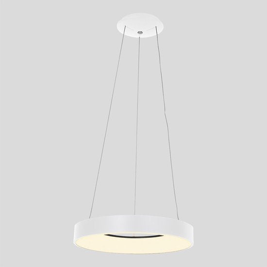 Suspension Ringlede 2695W blanche, ronde, 48 cm, hauteur réglable électriquement, en plastique et métal, Steinhauer Modern