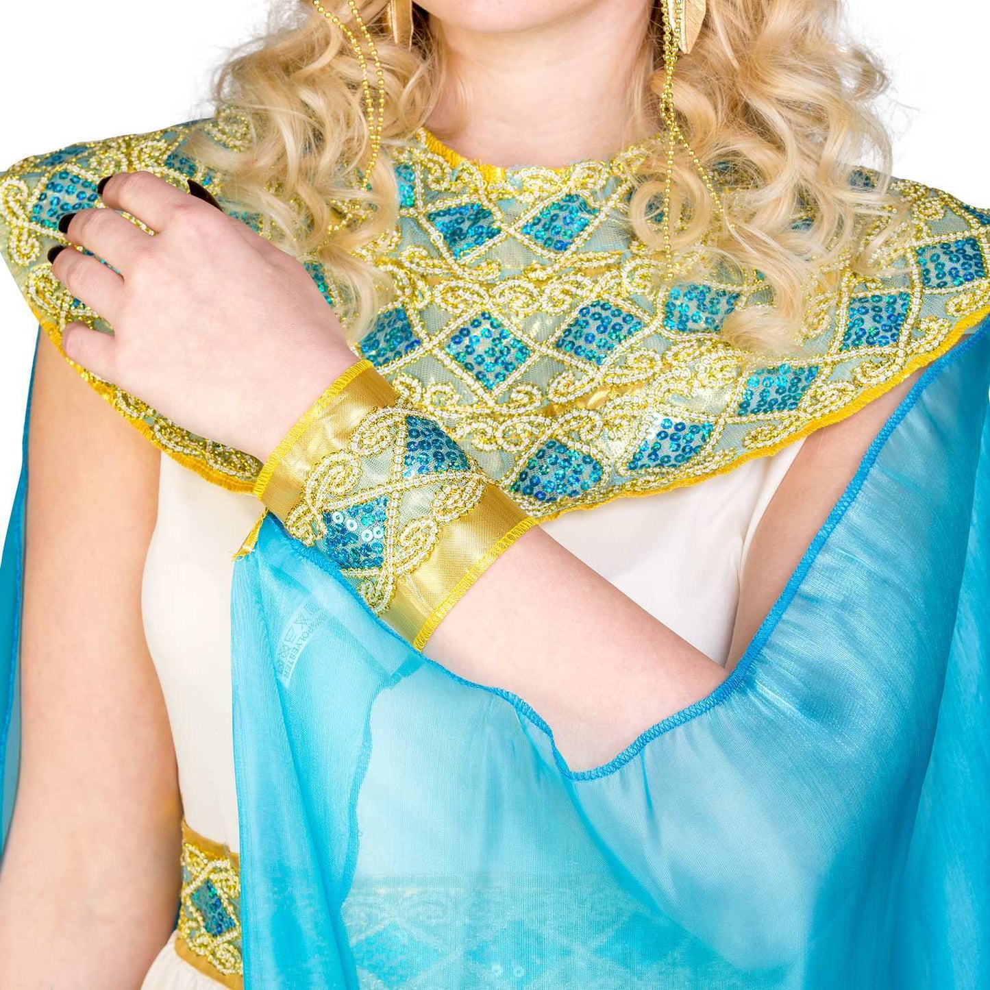 Costume de Cléopâtre pour femme - taille S - blanc - robe, collier, accessoires pour les cheveux, bracelets