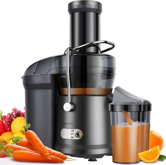 Extracteur de jus pour fruits et légumes Safecourt Kitchen - Grande ouverture de remplissage - 3 vitesses - 1200 watts - noir