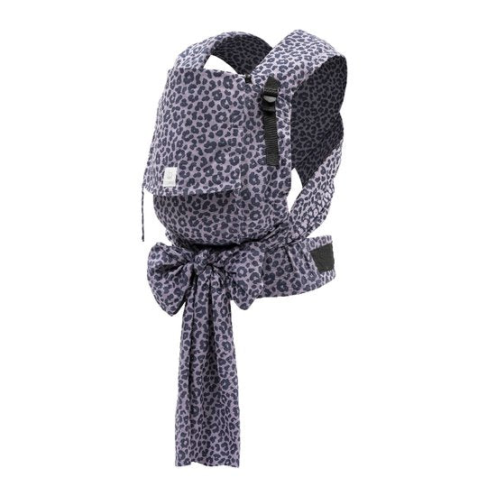Stokke Limas Carrier Plus, Leopard Lilac - Version 2023 (OCS) - Porte-bébé à demi-boucle - Trois positions de portage - Convient aux bébés de 1 mois/4 kg à 18 kg