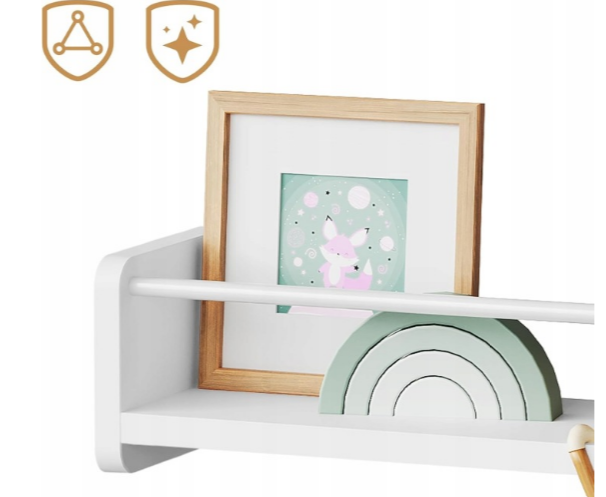 Ensemble d'étagères murales Woltu - Suspendues - MDF - 3 pièces - 40 x 12 x 10 cm - Blanc