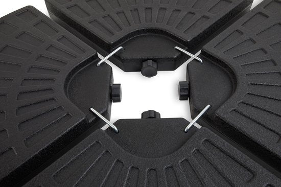 LIFA GARDEN Dalles de lestage remplissables - Socle pour parasol suspendu en noir - Peut être rempli de sable ou d'eau jusqu'à 50 kg - Résiste aux intempéries - 100 x 100 x 8 cm