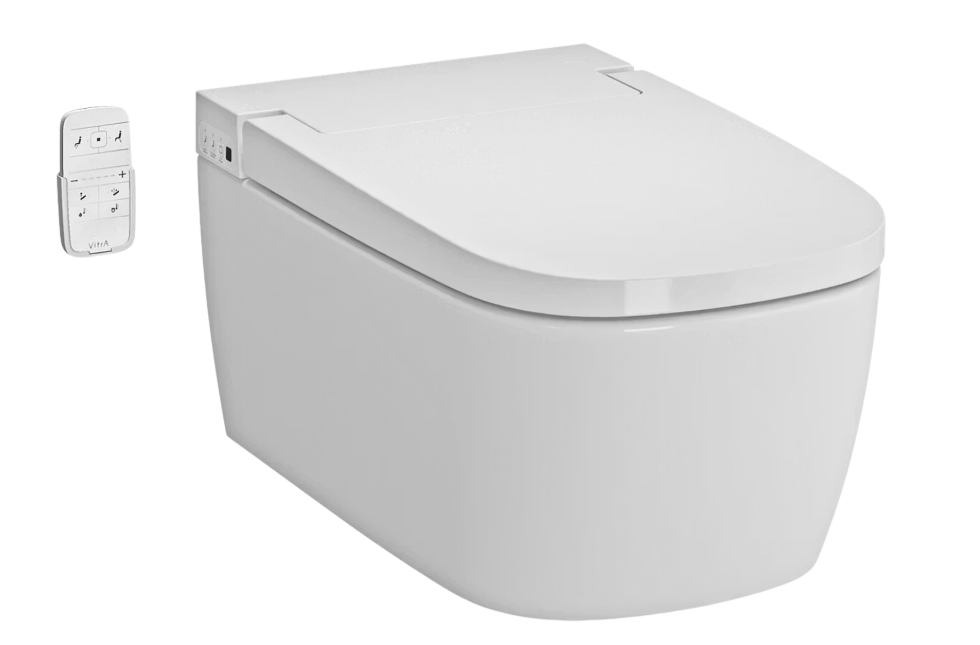 VitrA V-Care Basic Toilet Kit 37x56 cm White - Toilette murale mince et luxueuse avec fonction bidet
