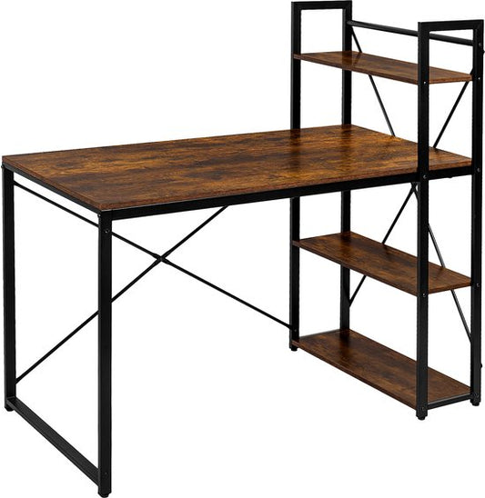 xDays Desk - Table d'ordinateur avec étagères - Bureau d'ordinateur - Industriel Home Office - 60x120x76/120