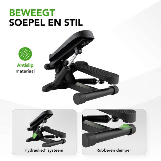 Tunturi Stepper - Stepper de fitness - Stepper - Step d'aérobic - Fitness - Avec écran et sangles de résistance - Noir