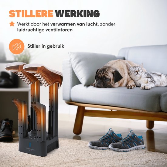 Vulpes Goods® Tech - Sèche-chaussures et rafraîchisseur de chaussures avec minuterie - 4-en-1 - Sèche-gants - Dispositif de séchage - Fonction de séchage - 10x diffuseurs de parfum inclus - PRO MAX