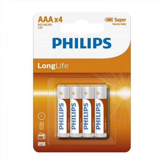 Philips LongLife Battery AAA 4-pack