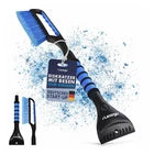 Grattoir à glace LICARGO avec balai à neige – Doté d'une lame extra-large, de brosses souples et d'une poignée ergonomique – Pour voitures et SUV – Plastique noir et bleu – Soixante-sept centimètres