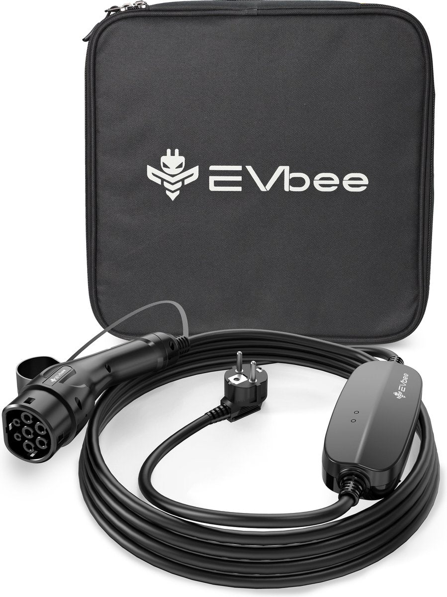 Chargeur domestique Evbee FlexCharger Wallbox - Fonctionne avec une application - 3,7 KW - Noir