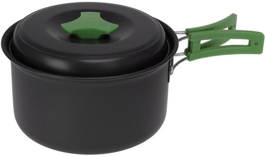 Batterie de cuisine Redcliffs Outdoor Camping - 2 pièces - aluminium/inox - noir/vert - camping