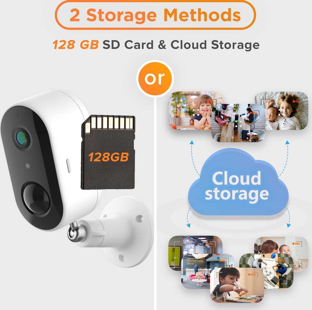 Arenti GO1 Caméra de sécurité extérieure - Wifi - 1080P Full HD - Carte SD incluse - Blanc