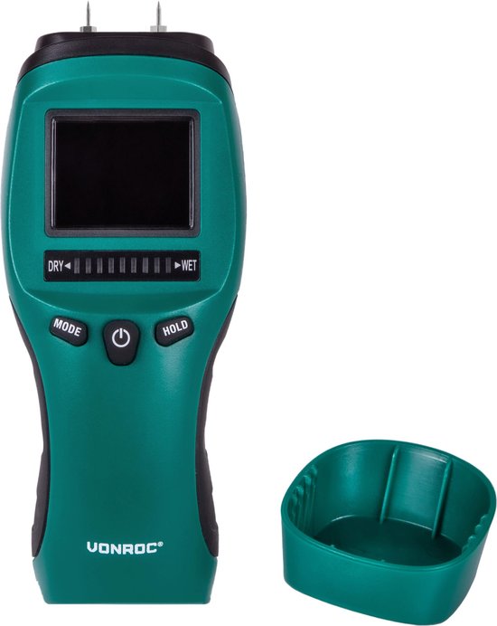 VONROC PRO Humidimètre - Usage professionnel - Précis - LCD rétro-éclairé à fort contraste