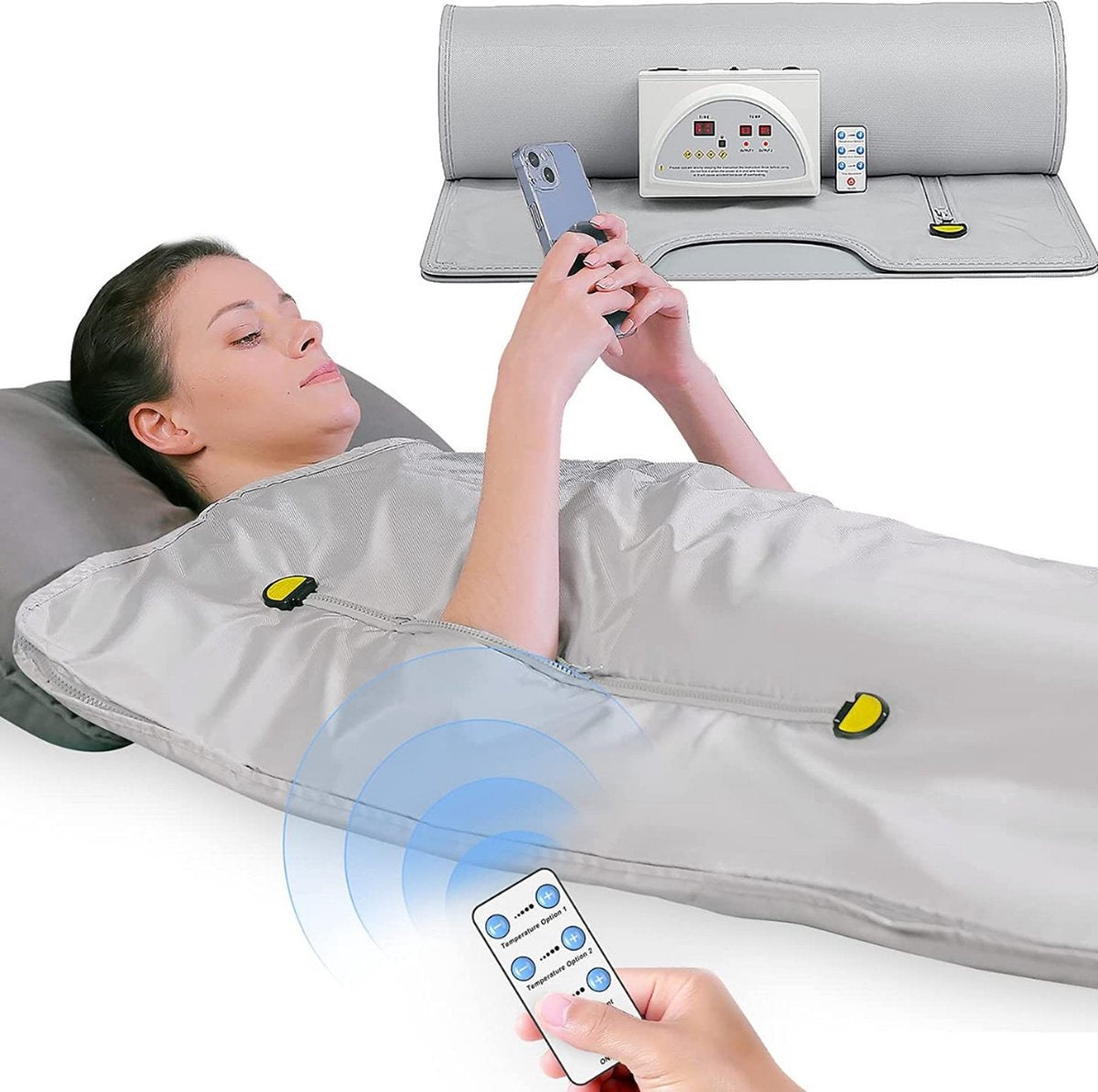 Couverture de sauna infrarouge Niceey - Couverture chauffante électrique - Gris