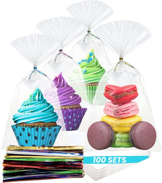 Feestio Party Bags Transparent - Treat Bags children's party - Cellophane bags - Candy bags - gift bags