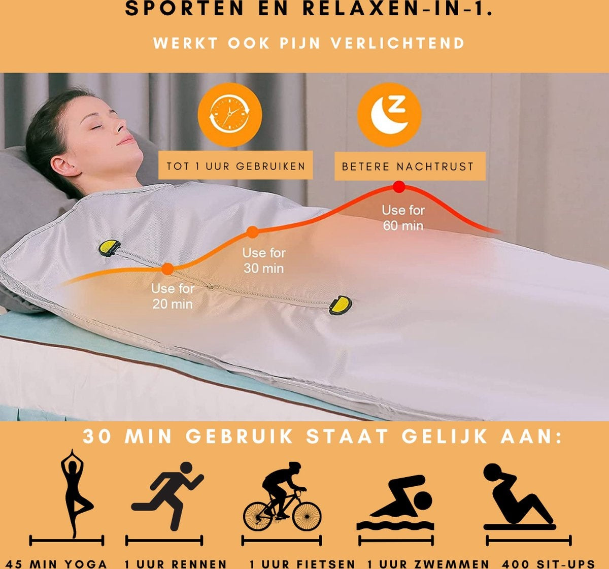 Couverture de sauna infrarouge Niceey - Couverture chauffante électrique - Gris