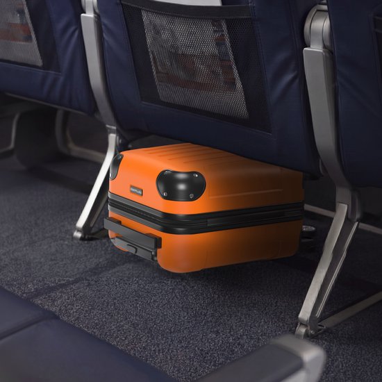 Valise cabine TRVLMORE - 40 x 30 x 20 cm - À placer sous le siège - 24 L - Serrure à combinaison - 4 roulettes - Orange