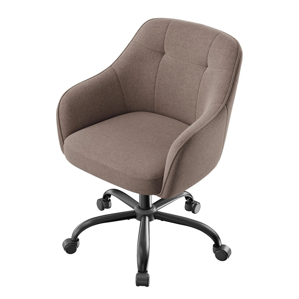 Chaise de bureau ergonomique Ochama - Réglable et pivotante - Tissu respirant - 64 x 64 x 78-88 cm - Marron
