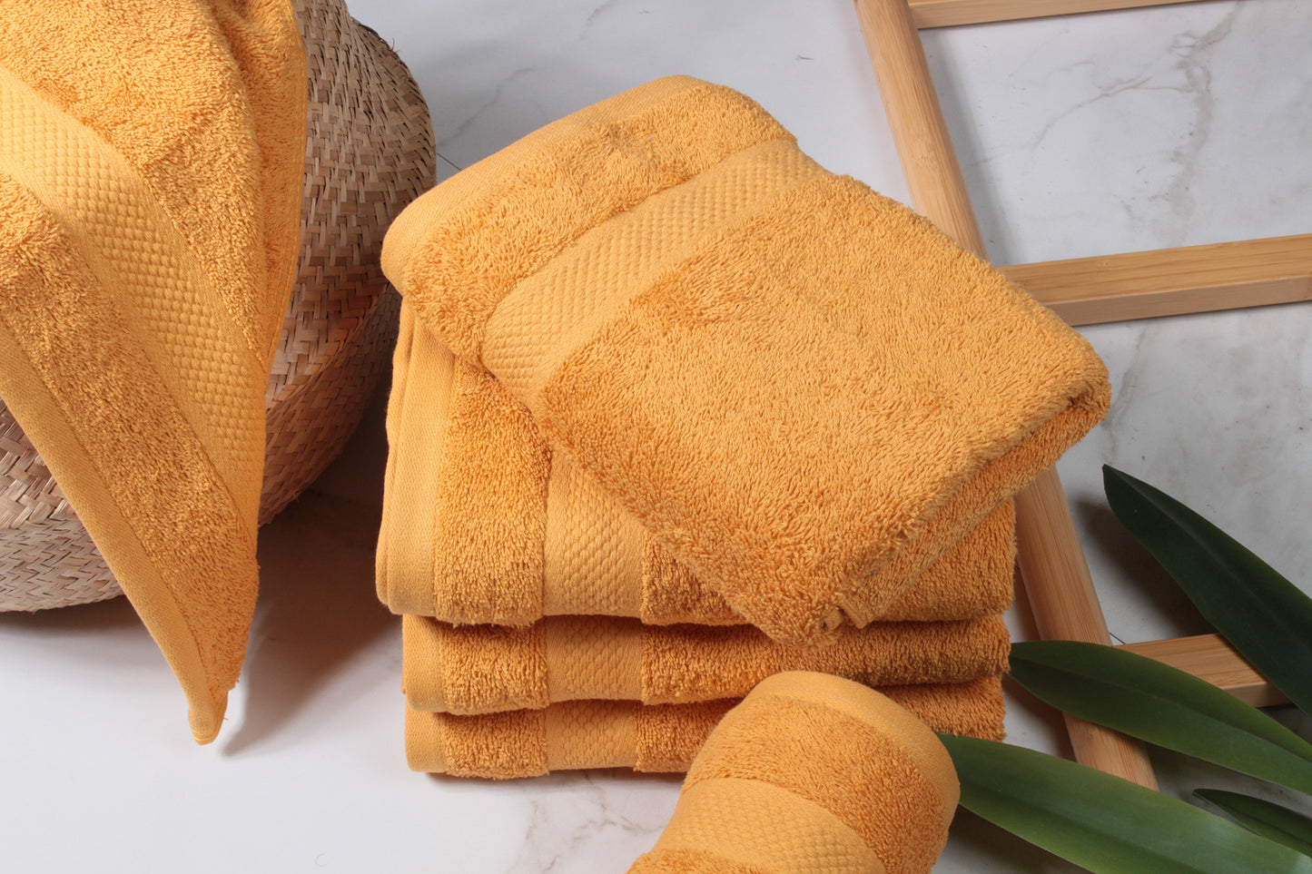 Ensemble de serviettes de la collection Doubledry Hotel – 3 pièces – 50 x 100 cm – Jaune ocre