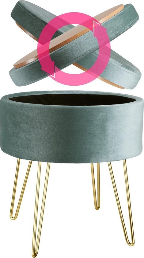 tectake - Tabouret d'assise Ava turquoise - 403954