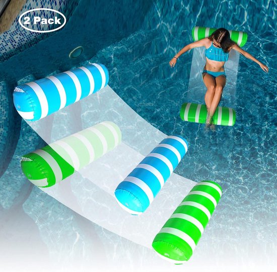 Travelhawk Hamac d'eau - 2 pièces - Hamac d'eau pour adultes - piscine - vert et bleu