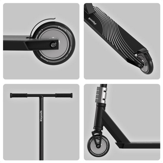 Trottinette - LifeGoods Stuntstep Pro X - T-bar - HIC - Garçons/Filles - 110mm - 100KG - Noir