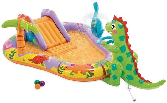 Piscine gonflable Intex - Dino Park - avec toboggan - 201 x 157 x 69 cm
