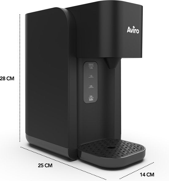 Aviro Distributeur d'eau chaude - Robinet d'eau chaude - 100°C - Bouilloire instantanée de luxe - 2200W - 1.5L Noir