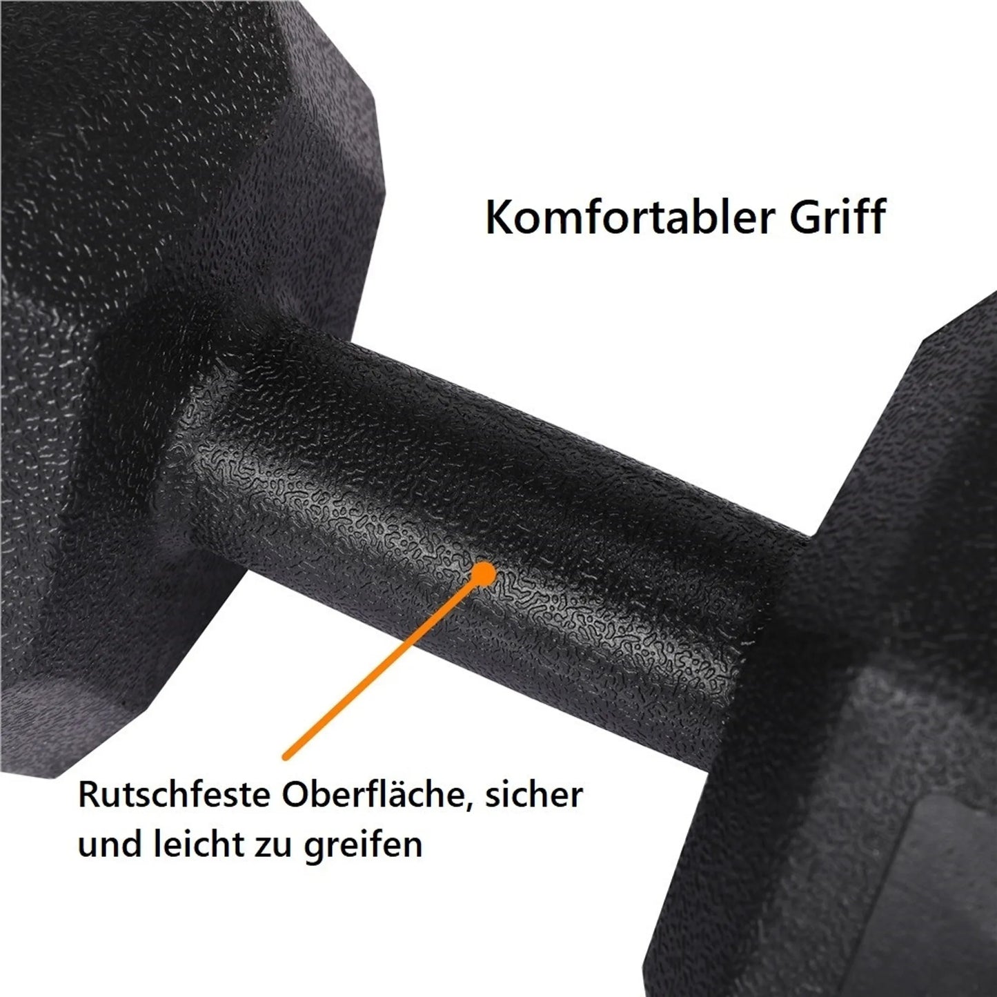 Yaheetech Dumbbell Set 2 Pieces - 12 kg - Conception hexagonale antiroulis, revêtement en plastique protégeant le sol et poignée ergonomique - Pour la musculation et le cardio - Béton noir et métal - 31 x 15.5 x 14 cm