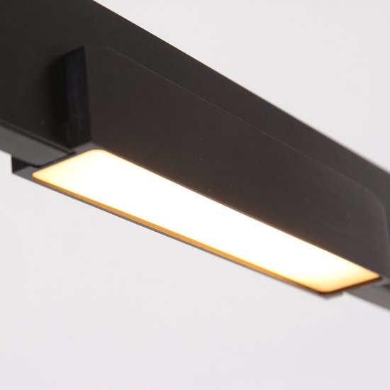 Suspension Bloc 3296ZW noire, réglable en hauteur, en verre et métal - Steinhauer, 120 cm, avec module LED et variateur d'intensité