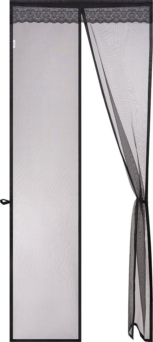 Rideau de porte O'DADDY®- Rideau anti-mouches - Magnétique - FIBRE - Moustiquaire de porte Deluxe 92 x 230 cm - Noir Hor