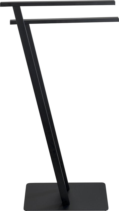 Porte-serviettes WENKO Lirio noir mat - Porte-serviettes - Support à serviettes - Barre à serviettes sur pied