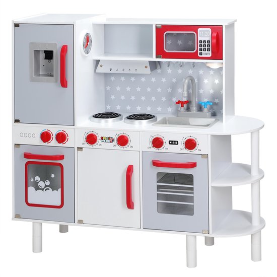 Spielwerk Wooden Play Kitchen Junior Chef - Réaliste interactif - 38 pièces